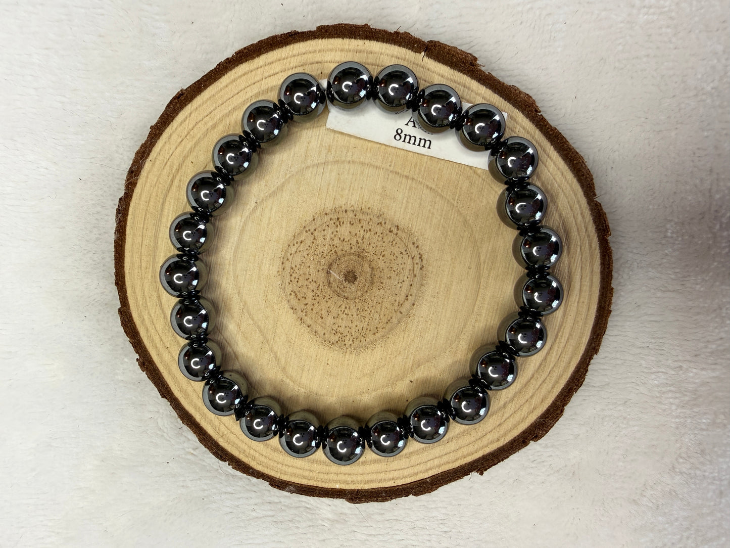 Bracelet boule en hématite 8mm