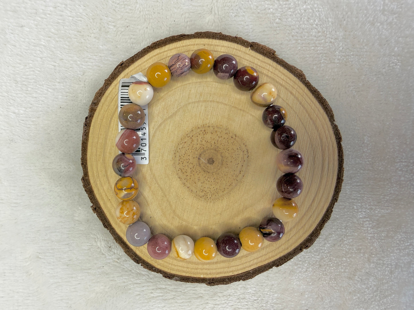 Bracelet boule en jaspe mokaïte 8mm