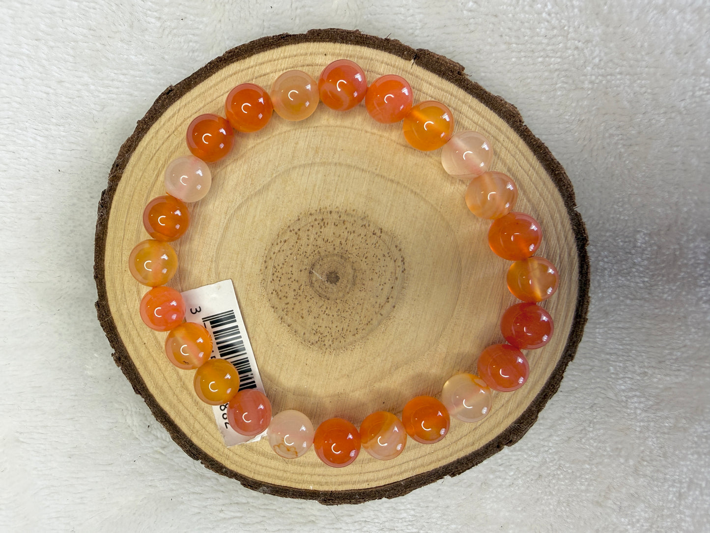 Bracelet boule en cornaline 8mm