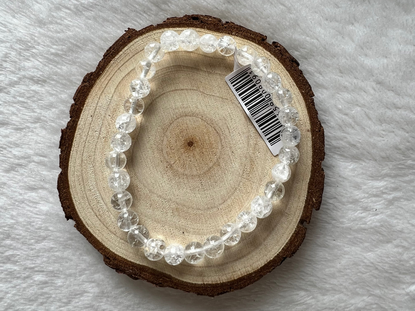 Bracelet boule en cristal de roche 6mm