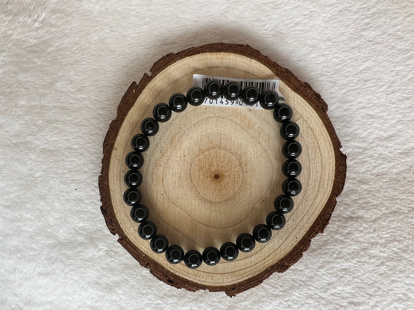 Bracelet boule en tourmaline noire 6mm