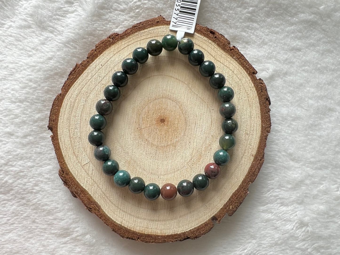 Bracelet boule en jaspe héliotrope 6mm