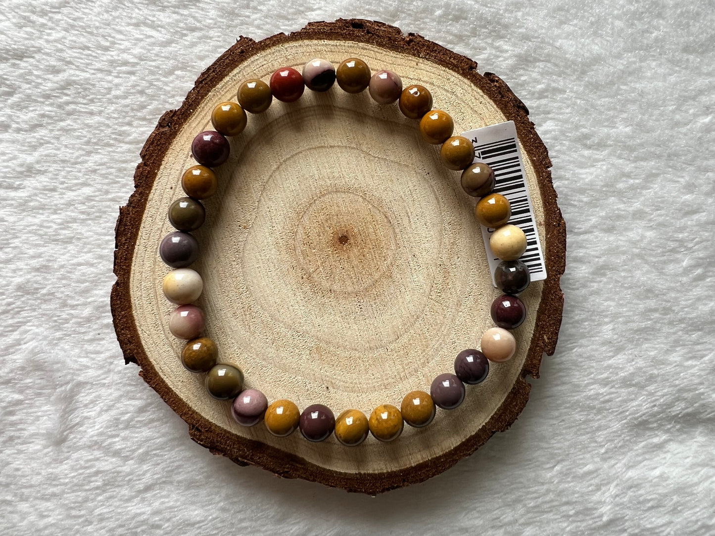 Bracelet boule en jaspe mokaïte 6mm