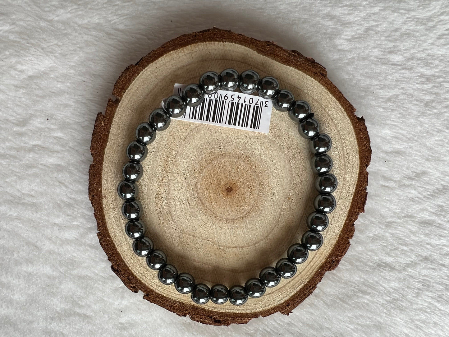 Bracelet boule en hématite 6mm