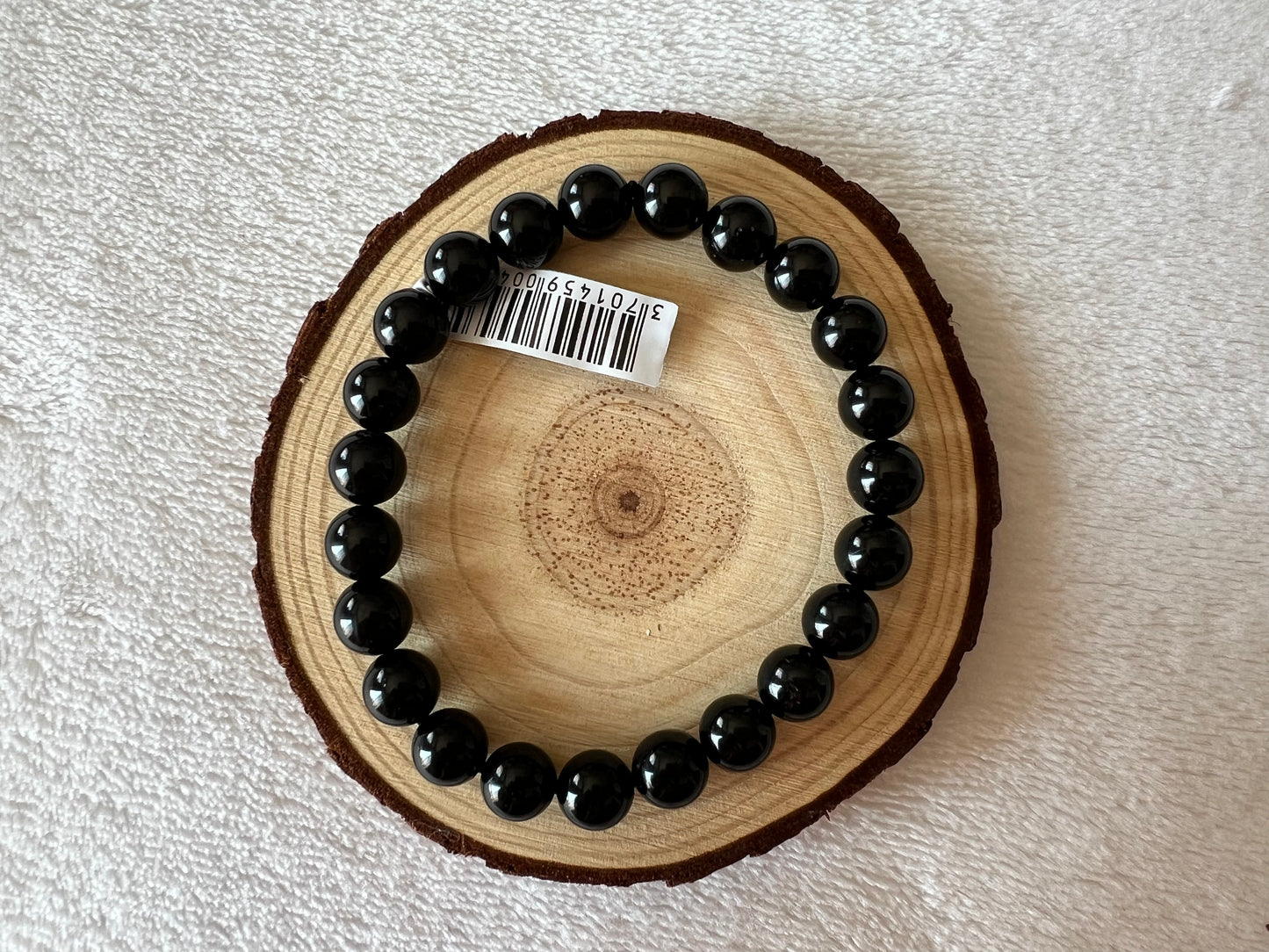 Bracelet boule en tourmaline noire 8mm