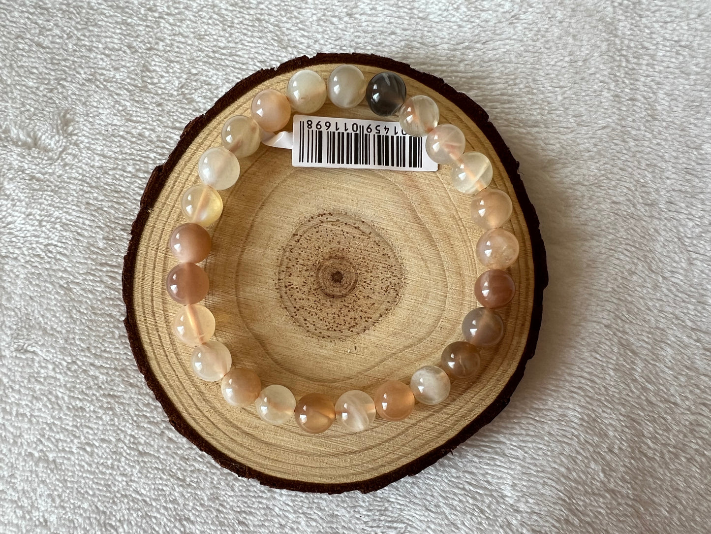 Bracelet boule en pierre de lune 8mm