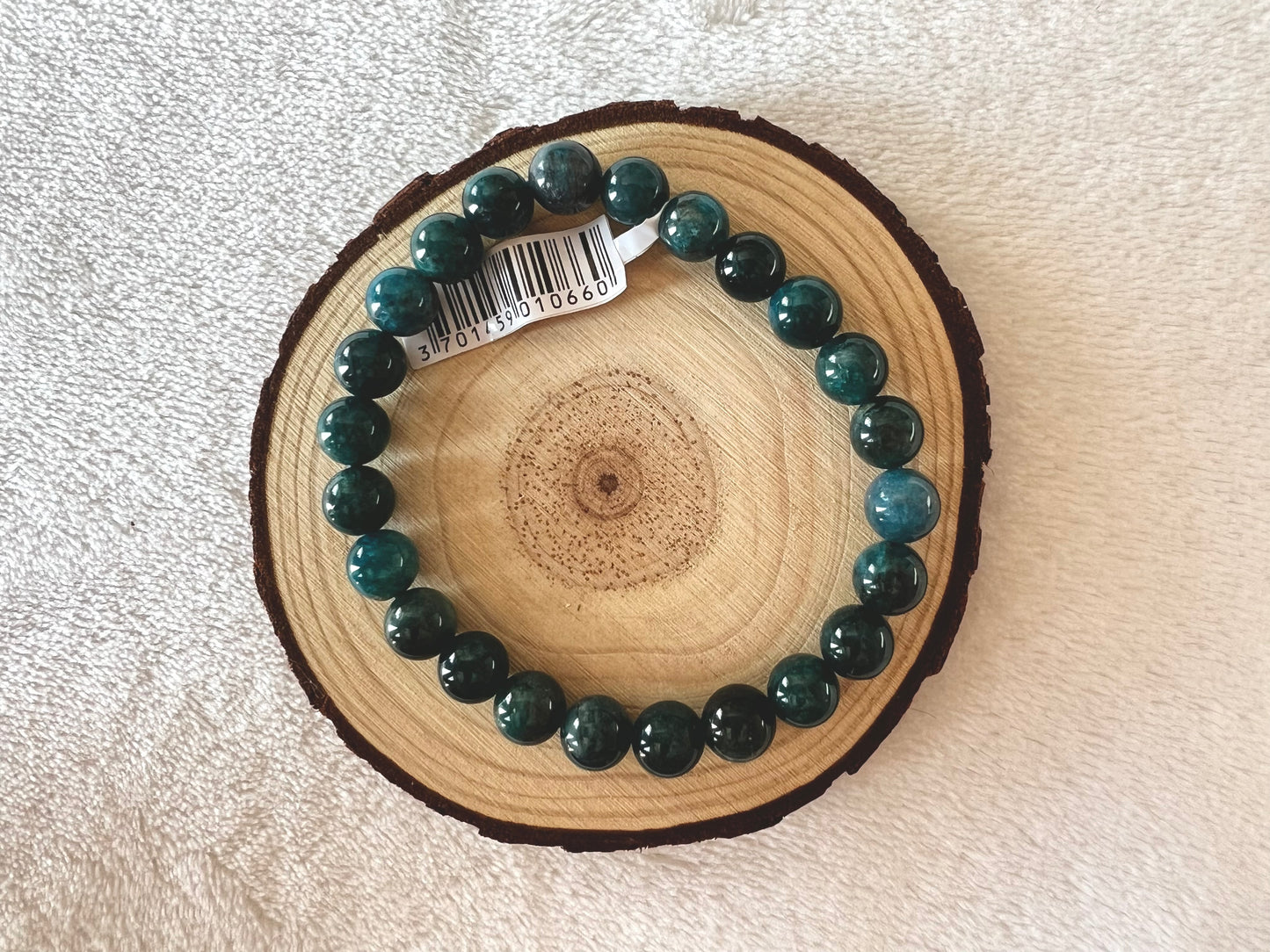 Bracelet boule en apatite 8mm