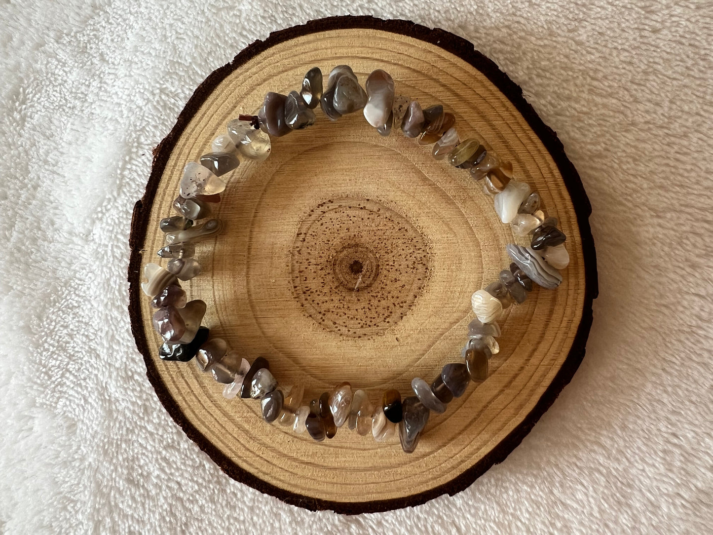 Bracelet baroque en agate botswana