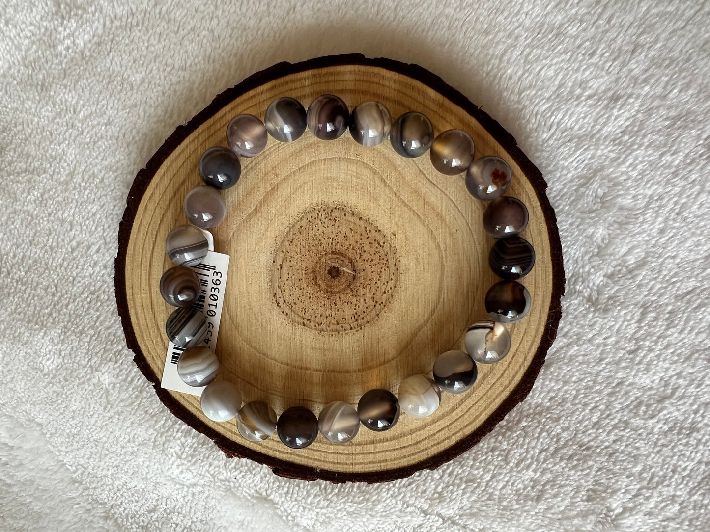 Bracelet boule en agate botswana 8mm