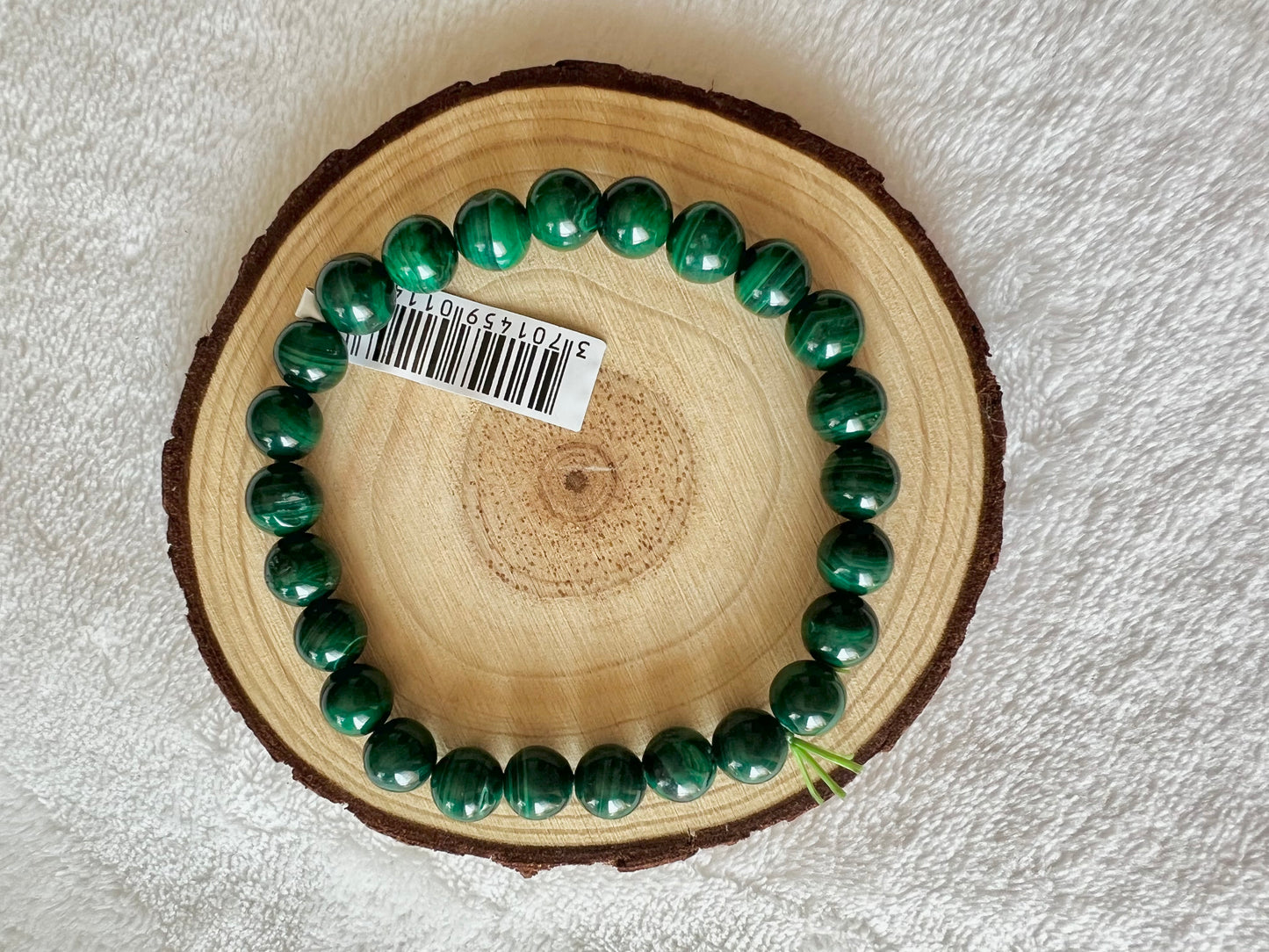 Bracelet boule en malachite 8mm