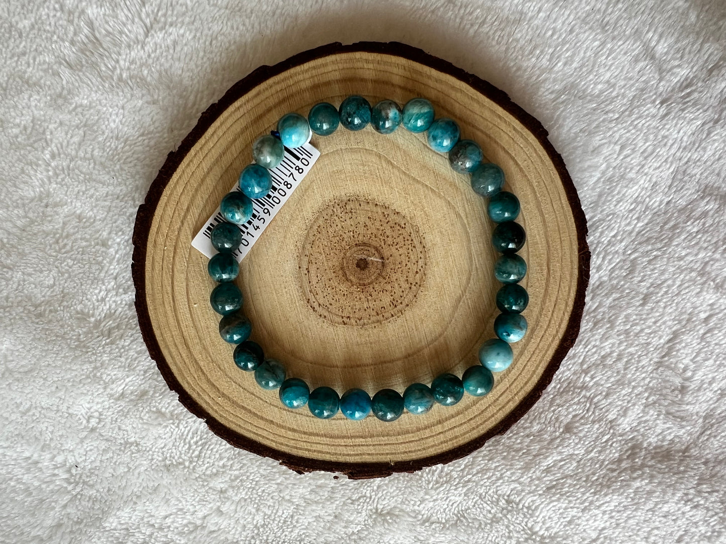 Bracelet boule en apatite 6mm