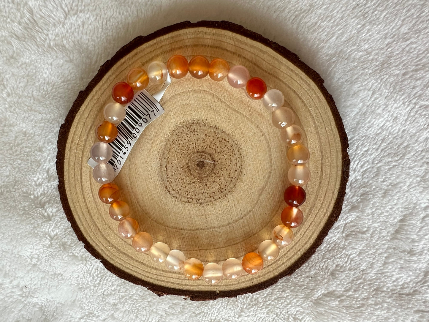 Bracelet boule en cornaline 6mm