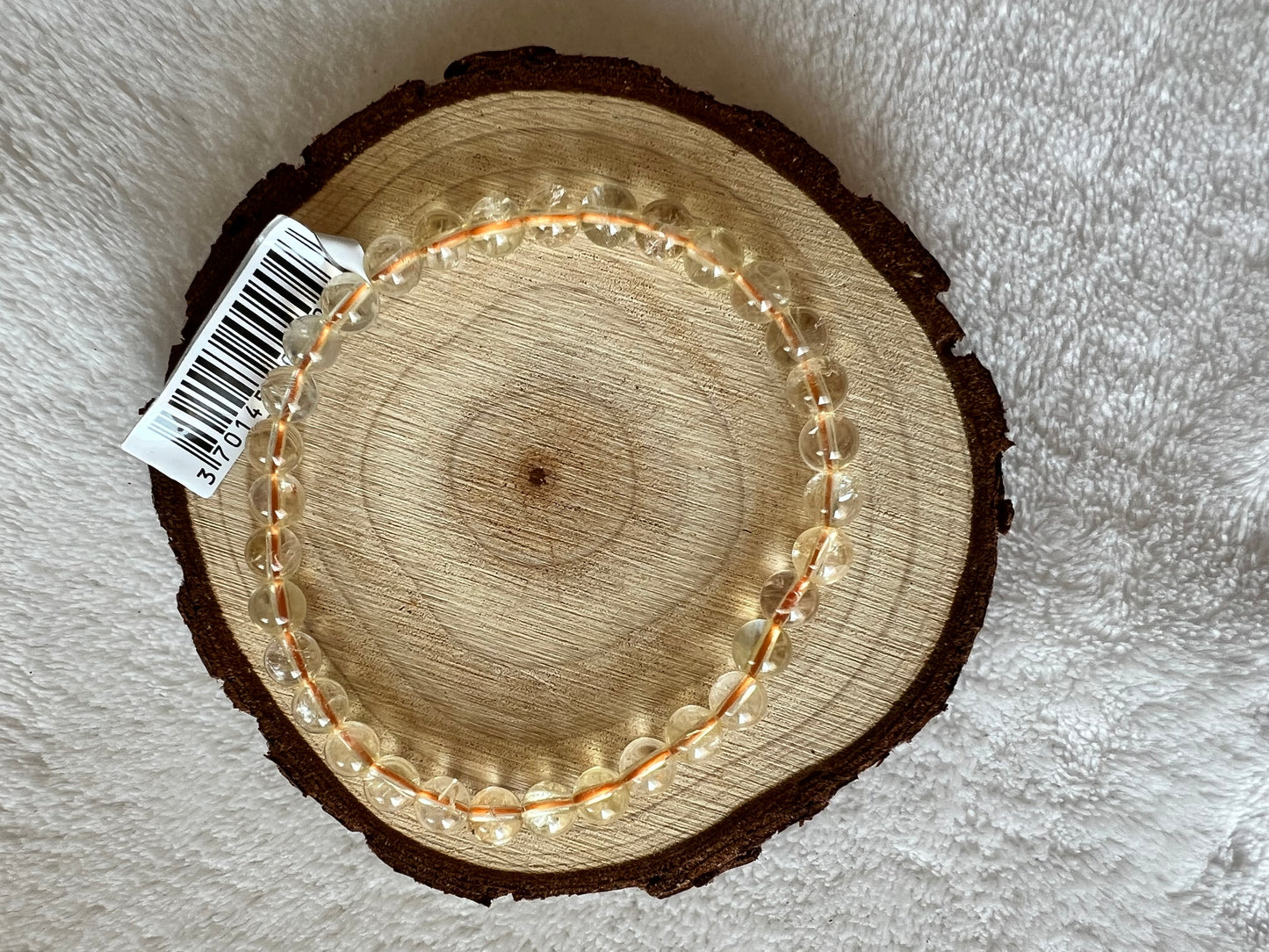 Bracelet boule en citrine naturelle 6mm