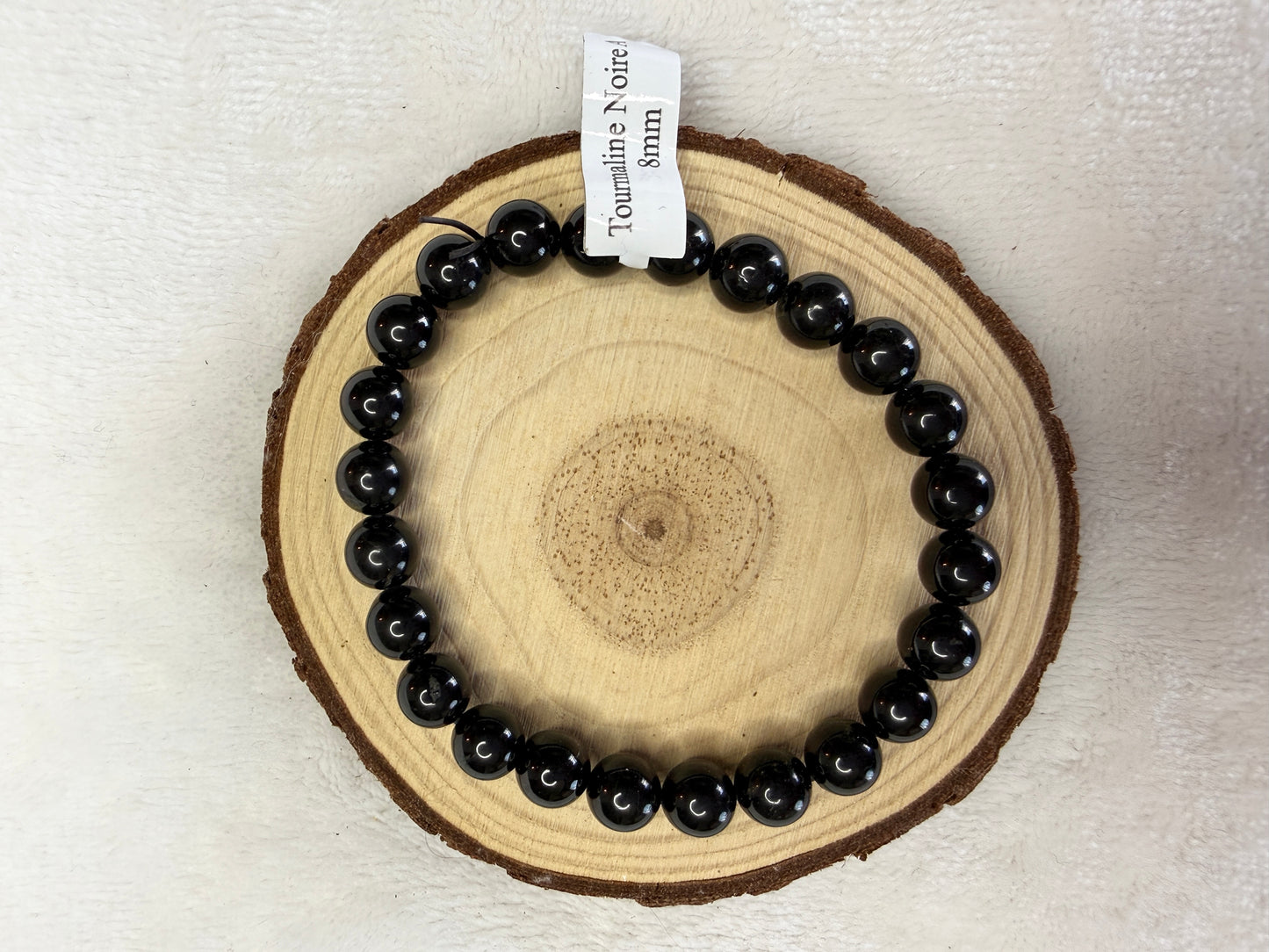 Bracelet boule en tourmaline noire 8mm