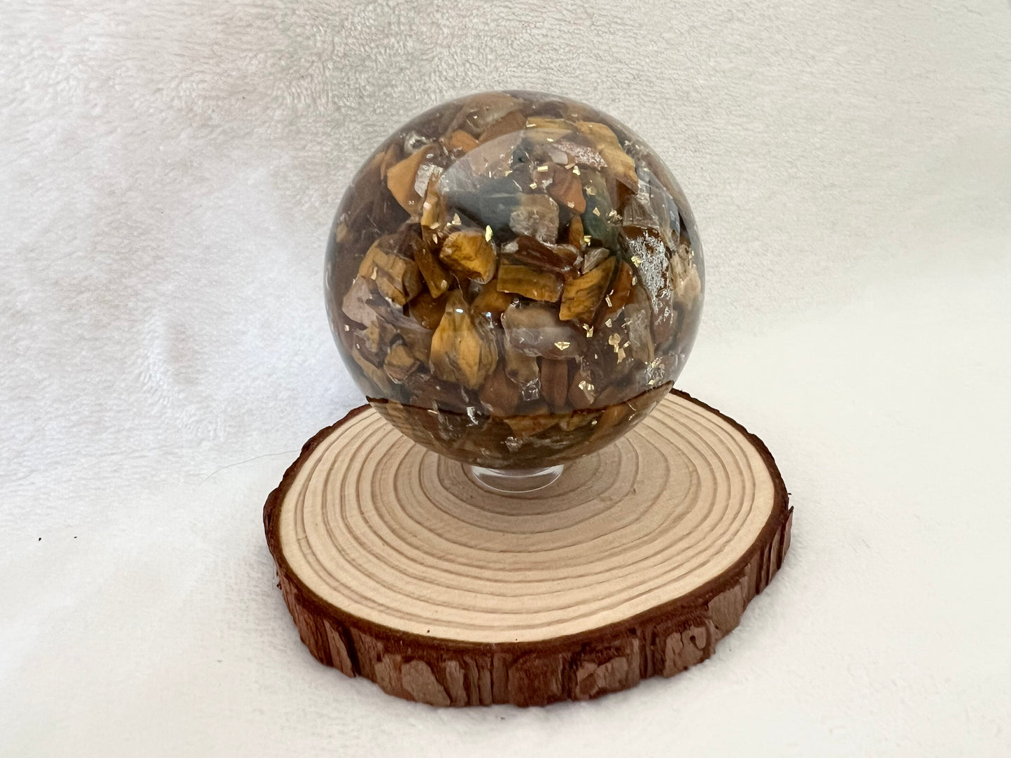 Orgonite sphère en oeil de tigre