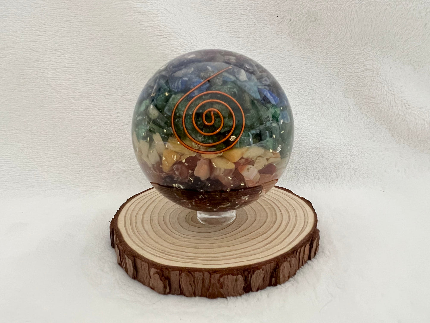 Orgonite sphère 7 chakras