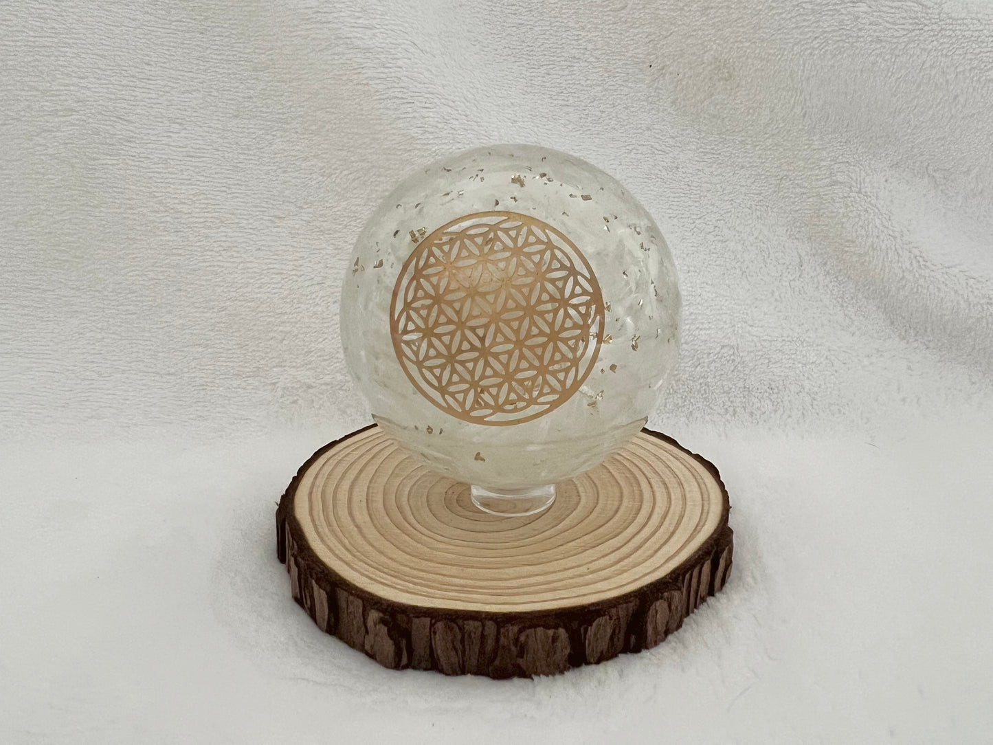Orgonite sphère en sélénite