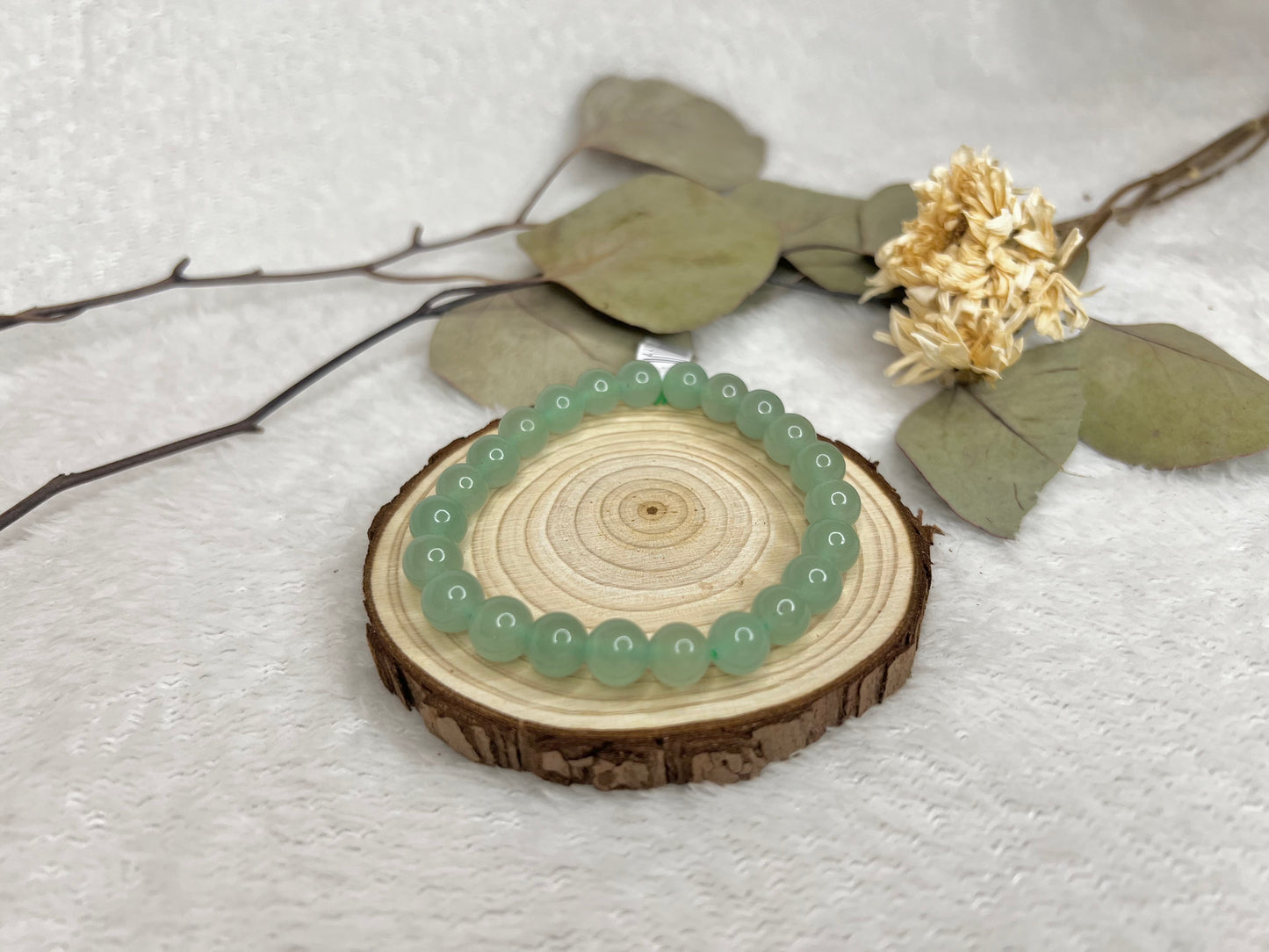 Bracelet boule en aventurine verte 8mm