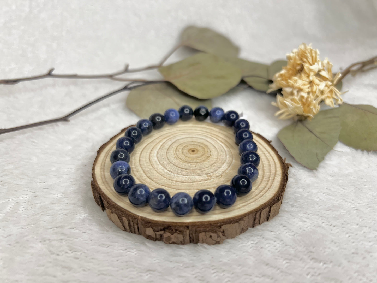 Bracelet boule en sodalite 8mm