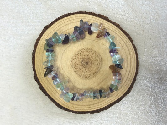 Bracelet baroque en fluorite multicolore