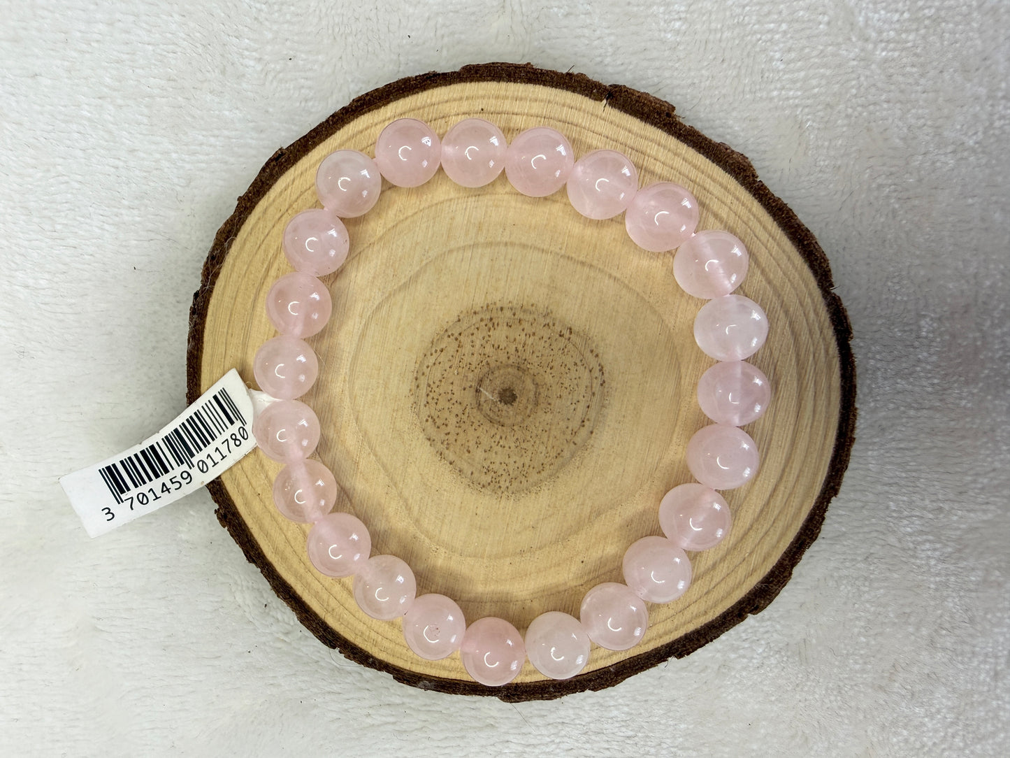 Bracelet boule en quartz rose 8mm