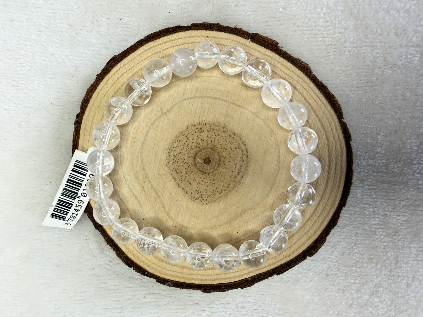 Bracelet boule en cristal de roche 8mm
