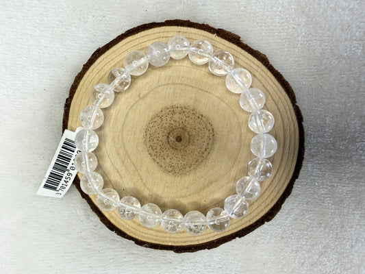 Bracelet boule en cristal de roche 8mm