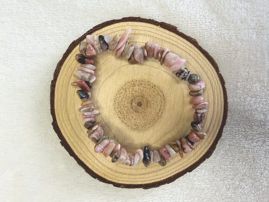Bracelet baroque en rhodonite