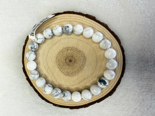 Bracelet boule en howlite 8mm