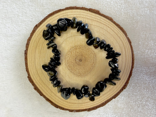 Bracelet baroque en tourmaline noire