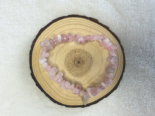 Bracelet baroque en quartz rose