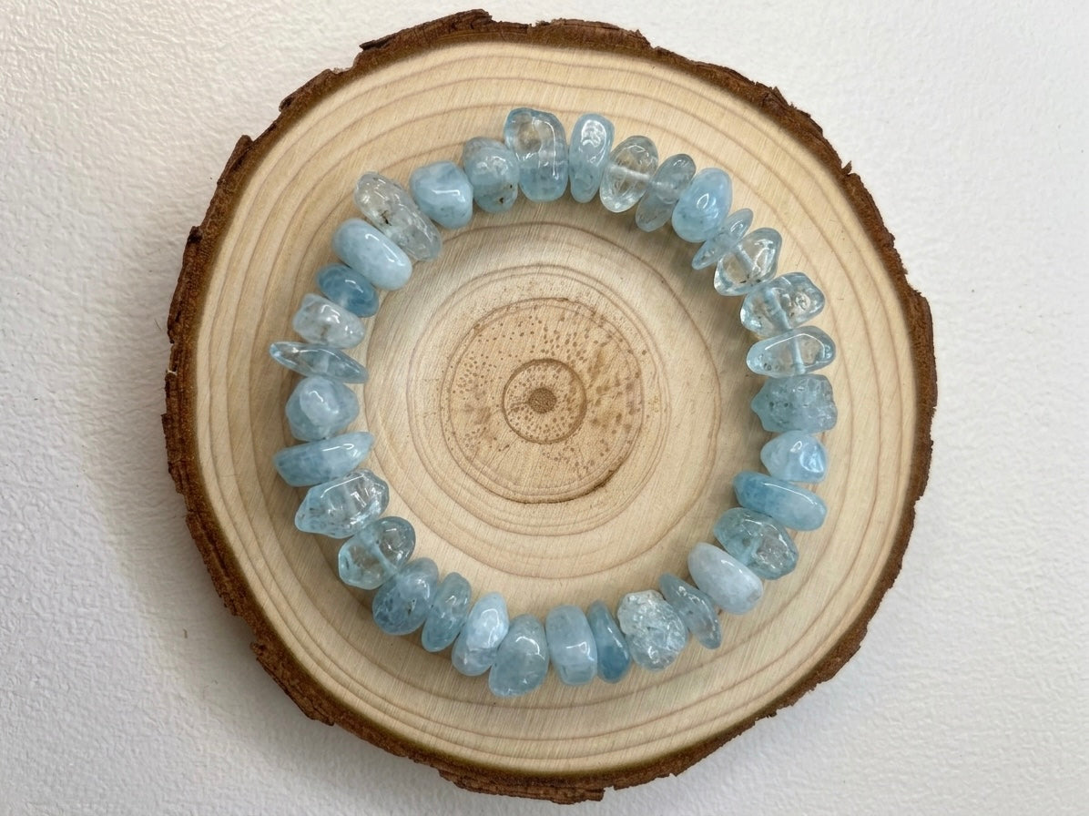 Bracelet baroque aigue-marine
