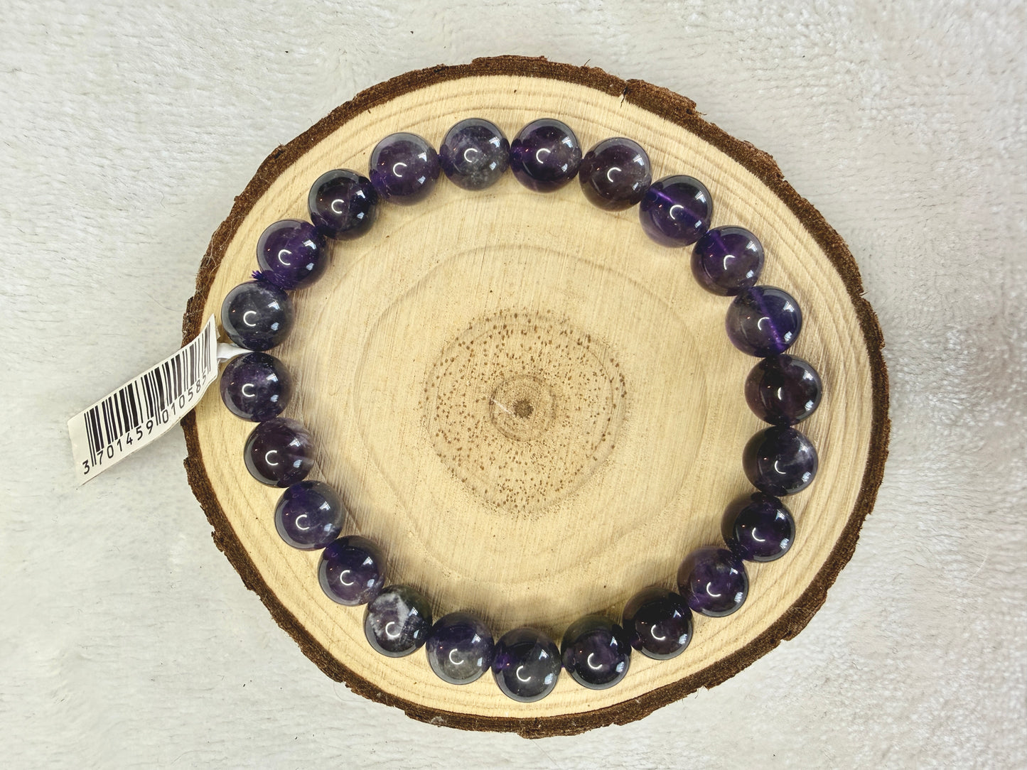 Bracelet boule en améthyste 8mm