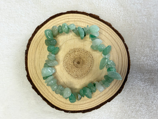 Bracelet baroque en aventurine verte