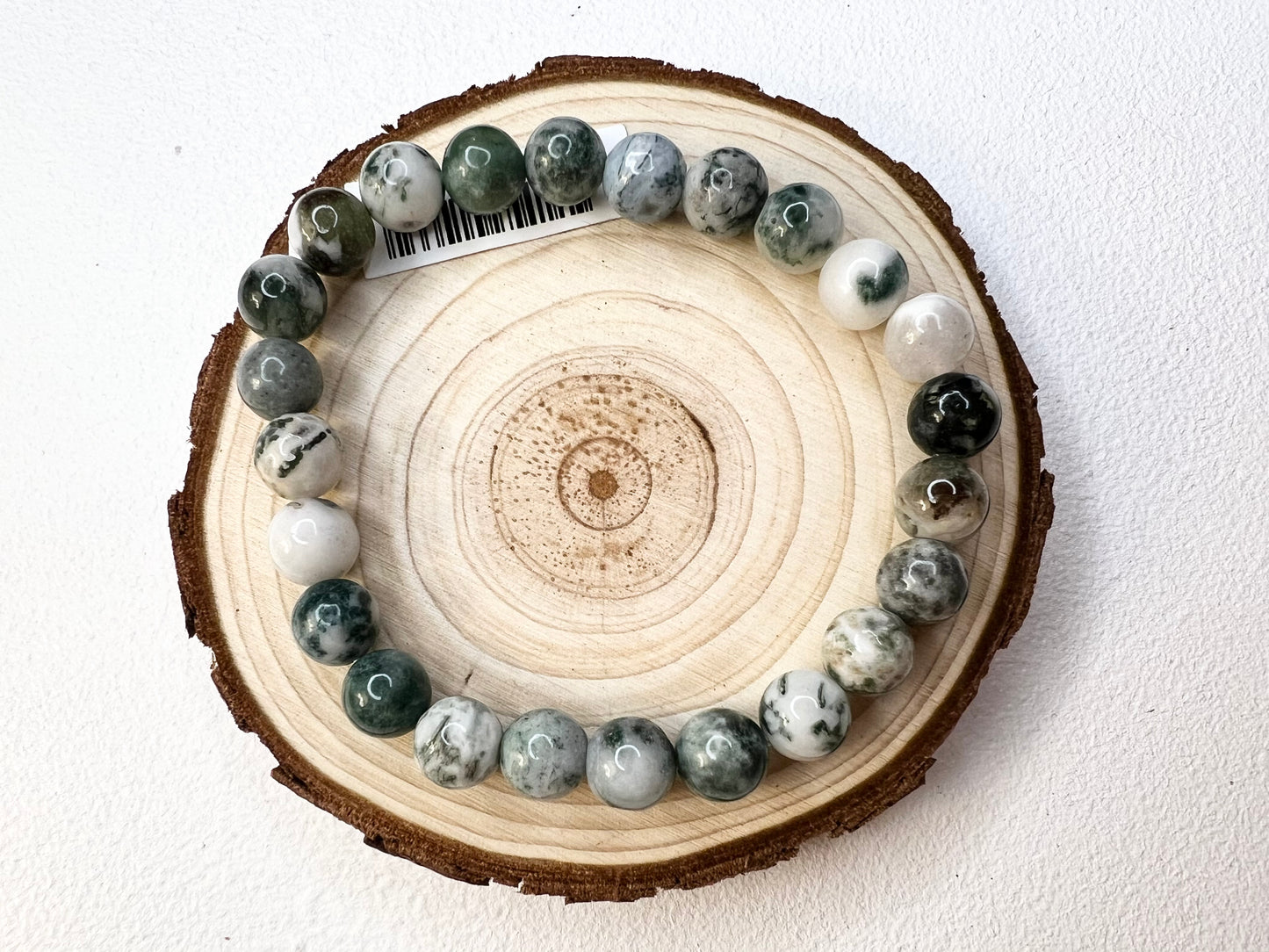 Bracelet boule agate arbre 8mm