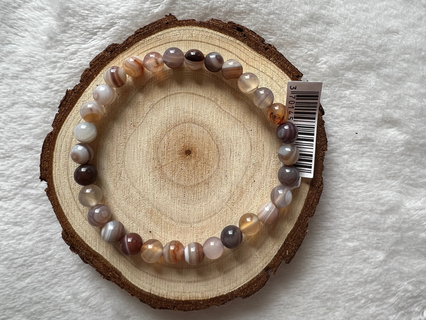 Bracelet boule en agate du Botswana 6mm