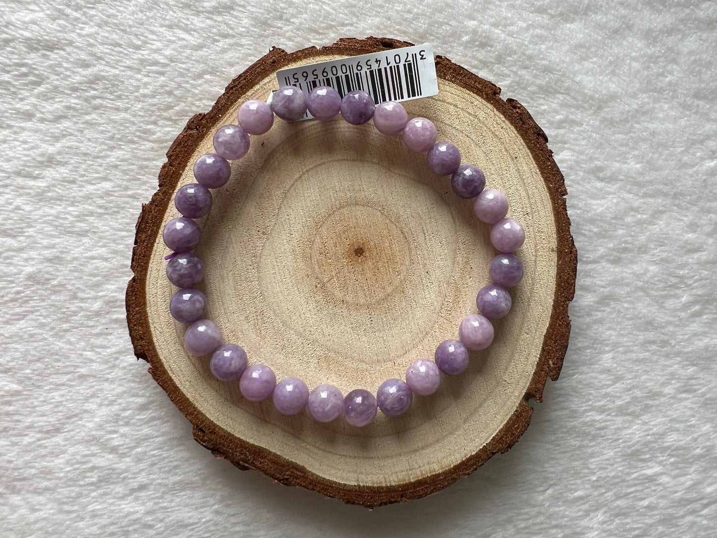 Bracelet boule en lépidolite 6mm