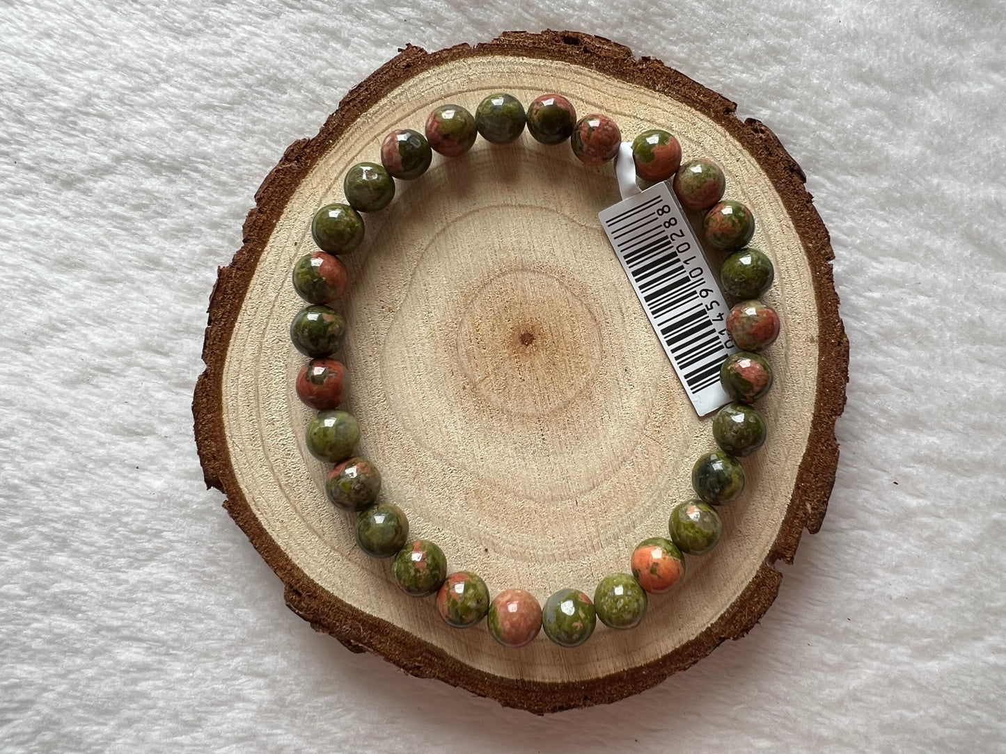 Bracelet boule en unakite 6mm