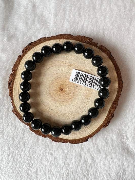 Bracelet boule en obsidienne oeil céleste 8mm