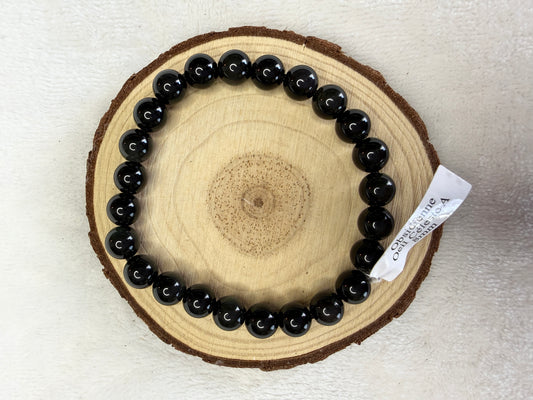 Bracelet boule en obsidienne oeil céleste 8mm