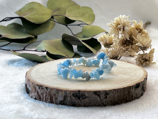 Bracelet baroque aigue-marine