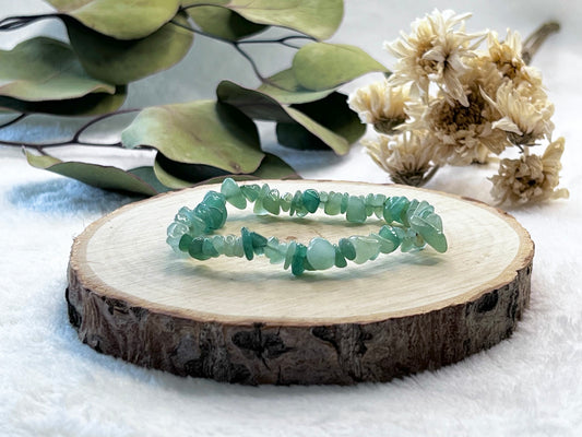 Bracelet baroque en aventurine verte