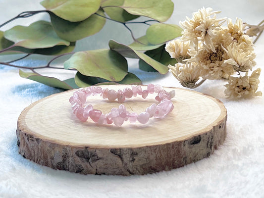 Bracelet baroque en quartz rose