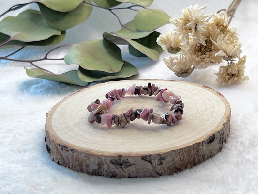 Bracelet baroque en rhodonite