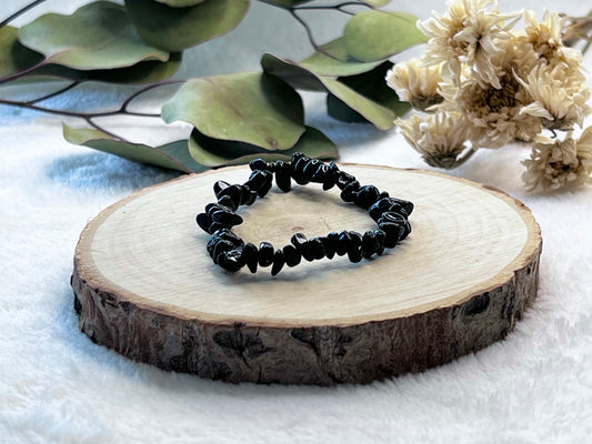 Bracelet baroque en tourmaline noire