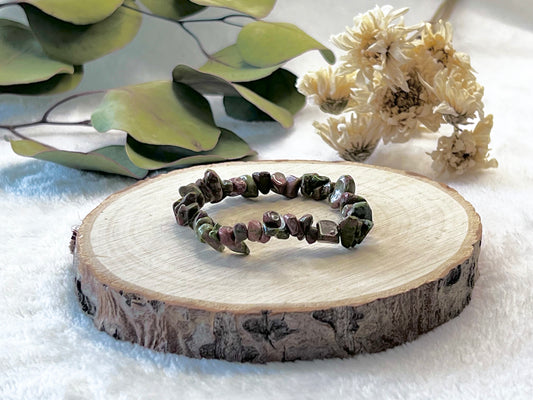 Bracelet baroque en unakite