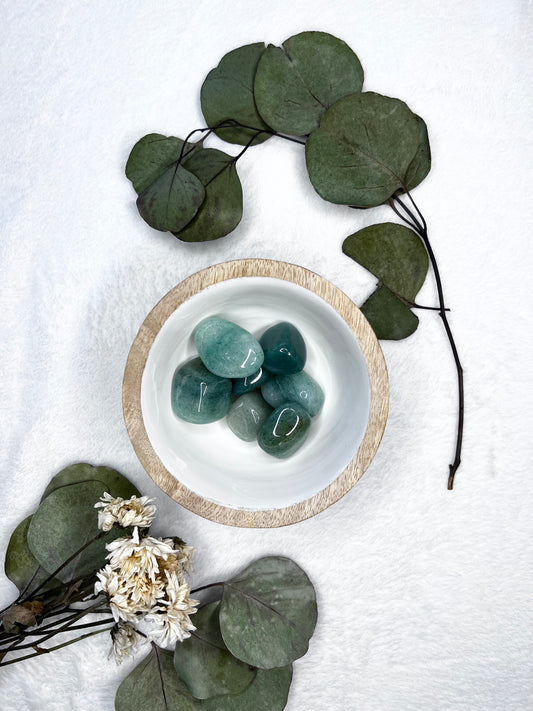 Pierre roulée en aventurine verte